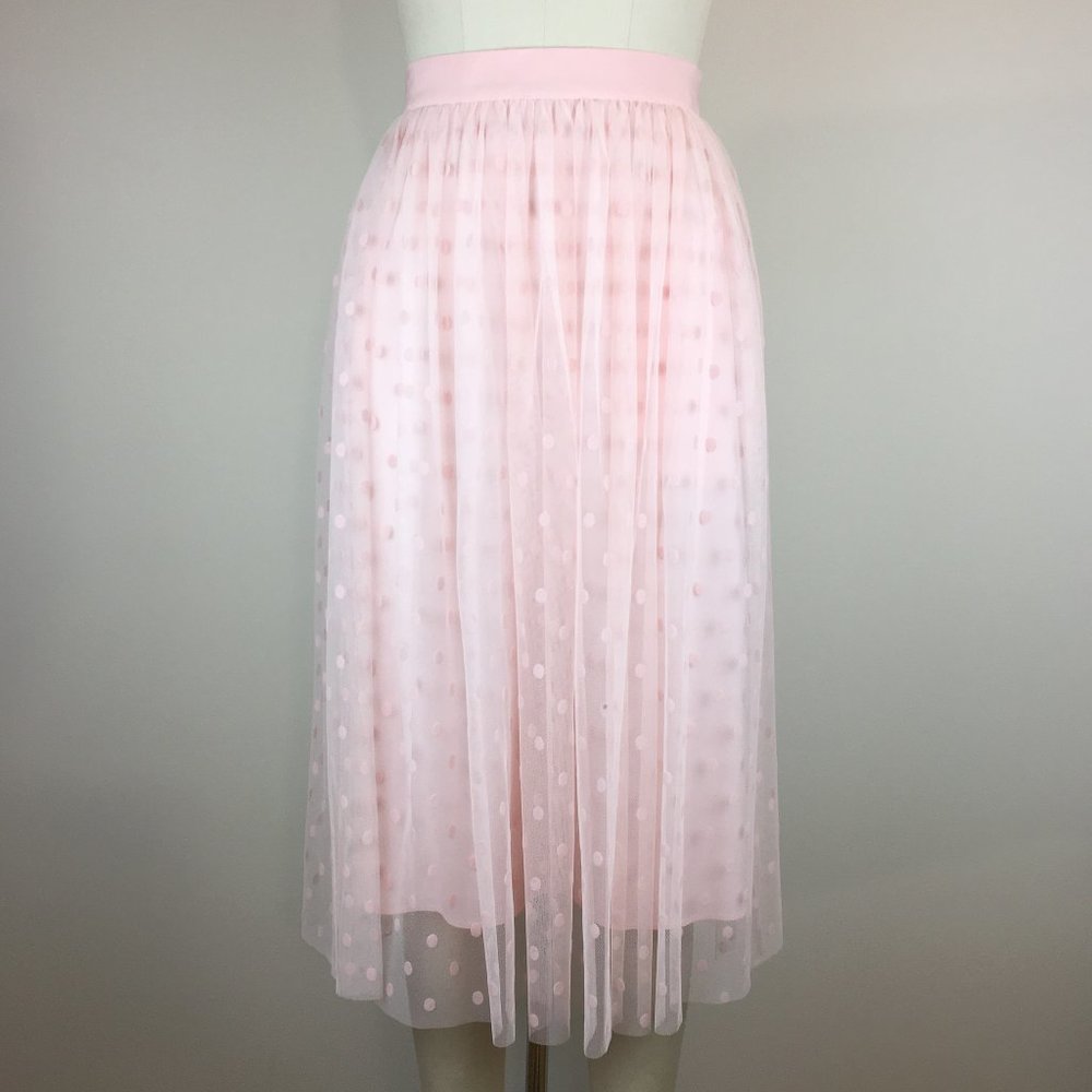 Burnout Velvet Dot Shirred Tulle Skirt